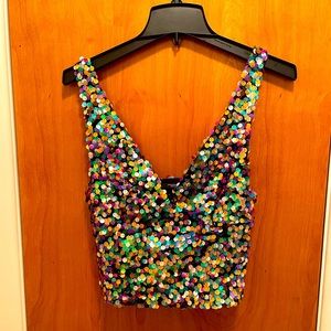 Zara Sequin Tank Top Size Small